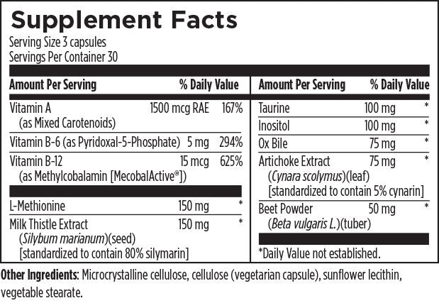 Liver Love's Nutritional facts