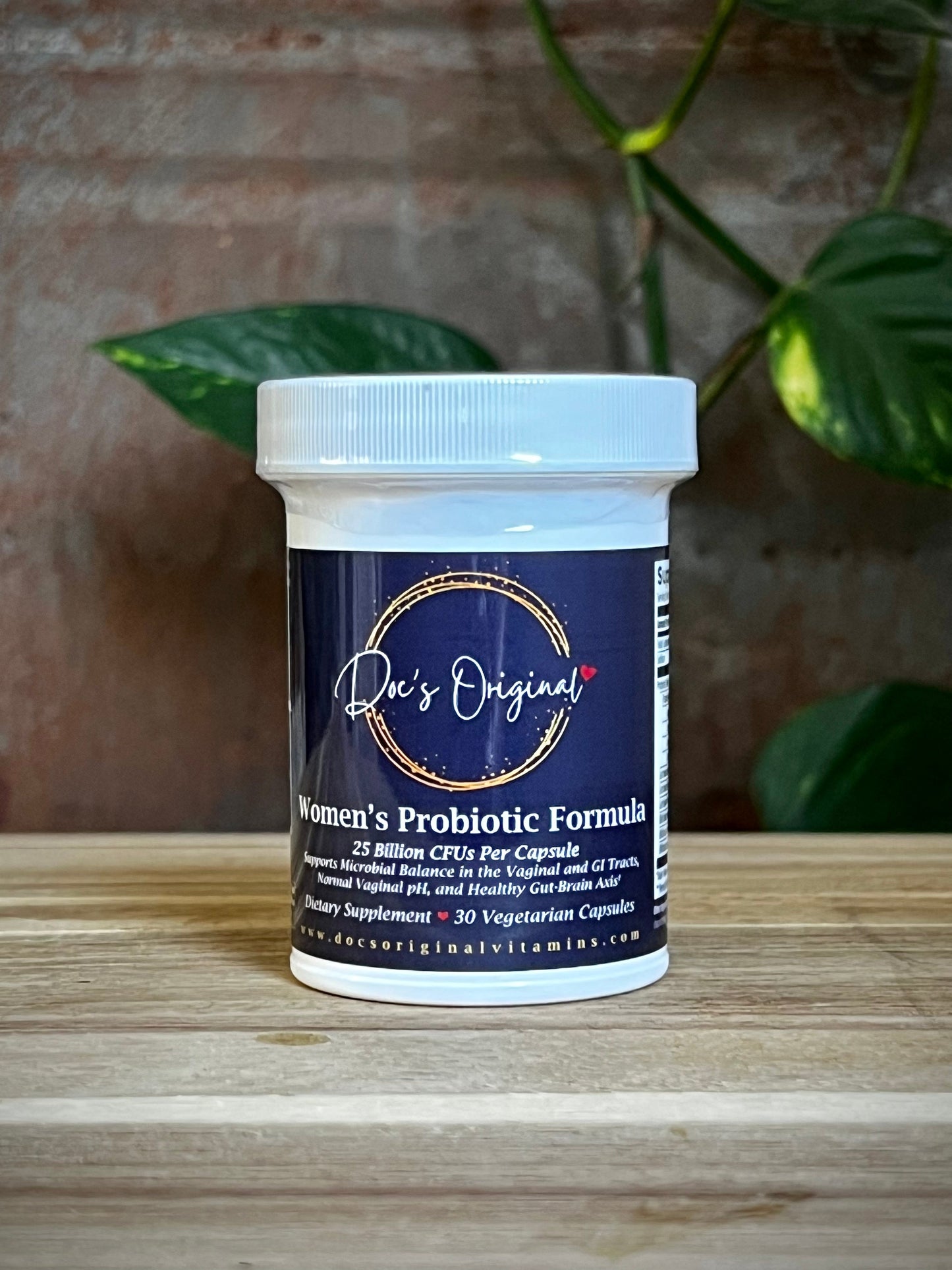 Doc’s Original Woman’s Probiotic Formula supplement bottle – 25 billion CFU probiotic for women’s vaginal and gut health