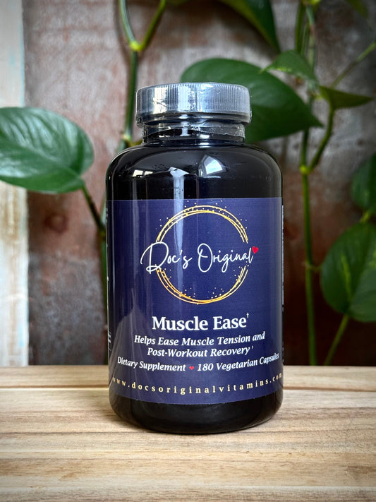 Doc’s Original Muscle Ease supplement for muscle tension and post-workout recovery